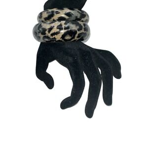Bangle Bracelet Set Animal Print Leopard Print Tan Beige Fashionable Trendy J-01